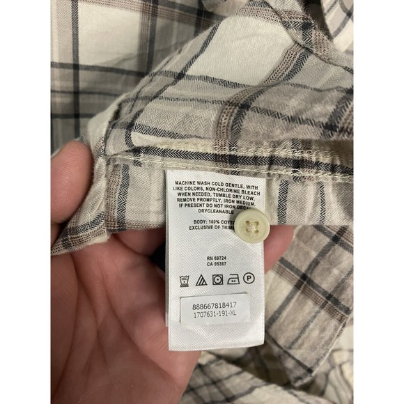 Columbia Button Up Shirt Mens Size XL Extra Large Brown Plaid Long Sleeve - Picture 5 of 8